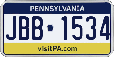 PA license plate JBB1534