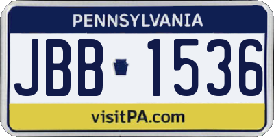 PA license plate JBB1536