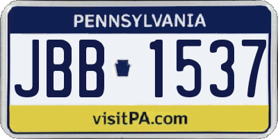PA license plate JBB1537