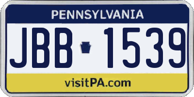 PA license plate JBB1539
