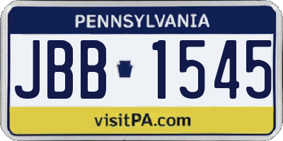 PA license plate JBB1545