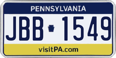 PA license plate JBB1549