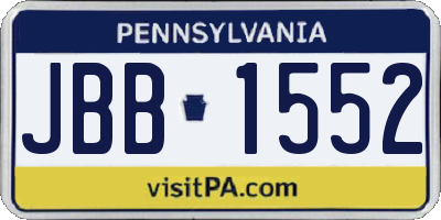 PA license plate JBB1552