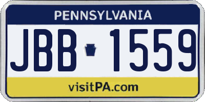 PA license plate JBB1559