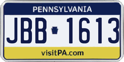 PA license plate JBB1613