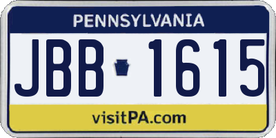 PA license plate JBB1615