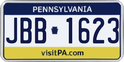 PA license plate JBB1623