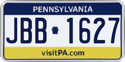PA license plate JBB1627