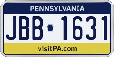 PA license plate JBB1631