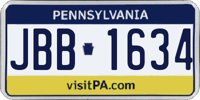 PA license plate JBB1634