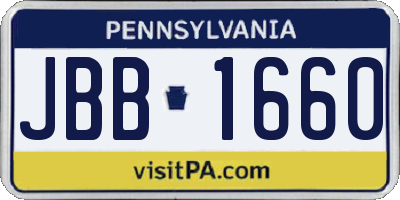 PA license plate JBB1660