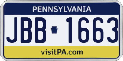 PA license plate JBB1663
