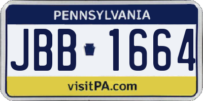 PA license plate JBB1664