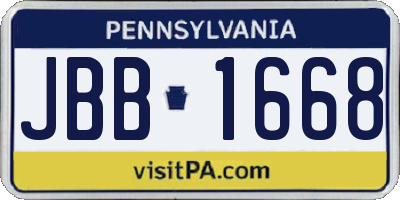 PA license plate JBB1668