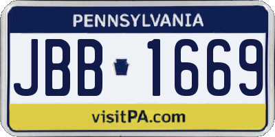 PA license plate JBB1669