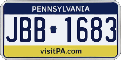 PA license plate JBB1683