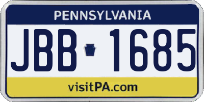 PA license plate JBB1685