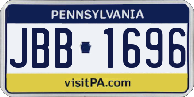 PA license plate JBB1696