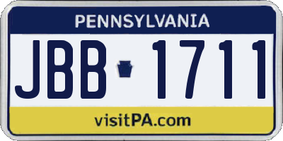 PA license plate JBB1711