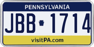 PA license plate JBB1714