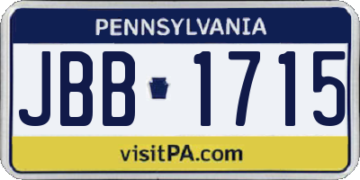 PA license plate JBB1715