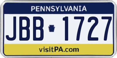 PA license plate JBB1727