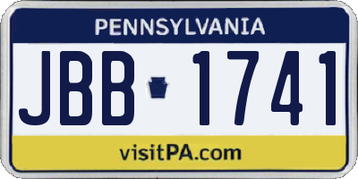 PA license plate JBB1741