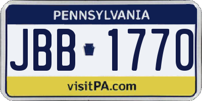 PA license plate JBB1770