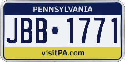 PA license plate JBB1771