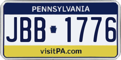 PA license plate JBB1776