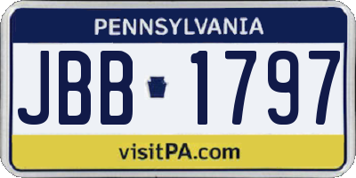 PA license plate JBB1797