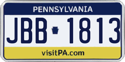 PA license plate JBB1813