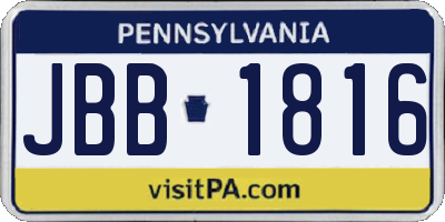 PA license plate JBB1816