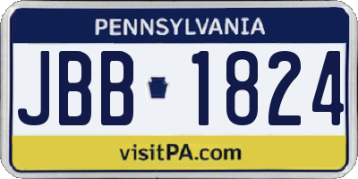 PA license plate JBB1824