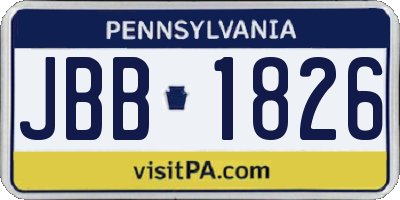 PA license plate JBB1826