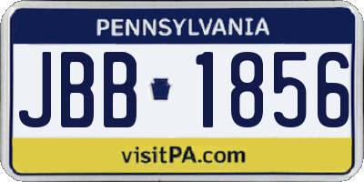 PA license plate JBB1856