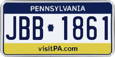 PA license plate JBB1861