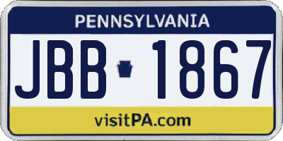 PA license plate JBB1867