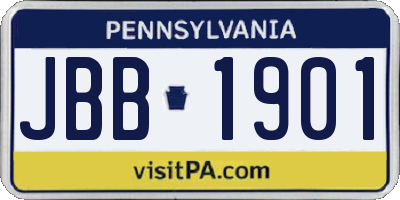 PA license plate JBB1901