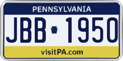 PA license plate JBB1950