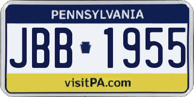 PA license plate JBB1955