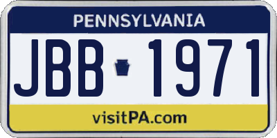 PA license plate JBB1971