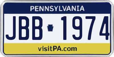 PA license plate JBB1974