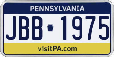 PA license plate JBB1975