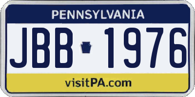PA license plate JBB1976