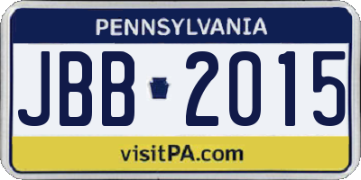 PA license plate JBB2015