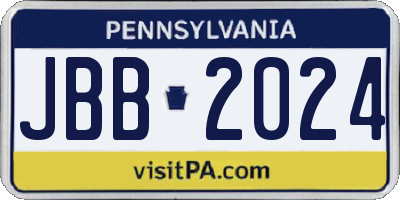 PA license plate JBB2024