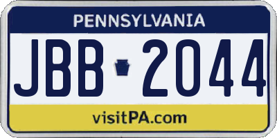 PA license plate JBB2044