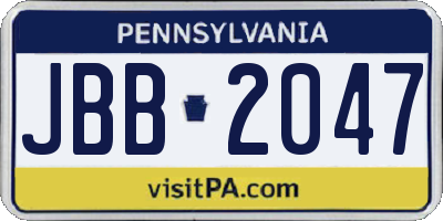 PA license plate JBB2047