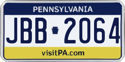 PA license plate JBB2064